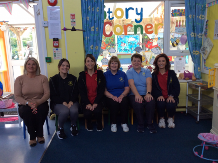 Mrs Roisin Lavery Secretary, Miss Sarah Wright Classroom Assistant, Mrs Roisin Gamble Teacher Rainbow Room & DDT Child Protection officer, Mrs Anne O'lynn Classroom Assistant, Mrs Katrina McCormick Classroom Assistant, Mrs Marie-Claire McIlroy Principal / Teacher Butterfly Room & DT Child Protection Officer                        